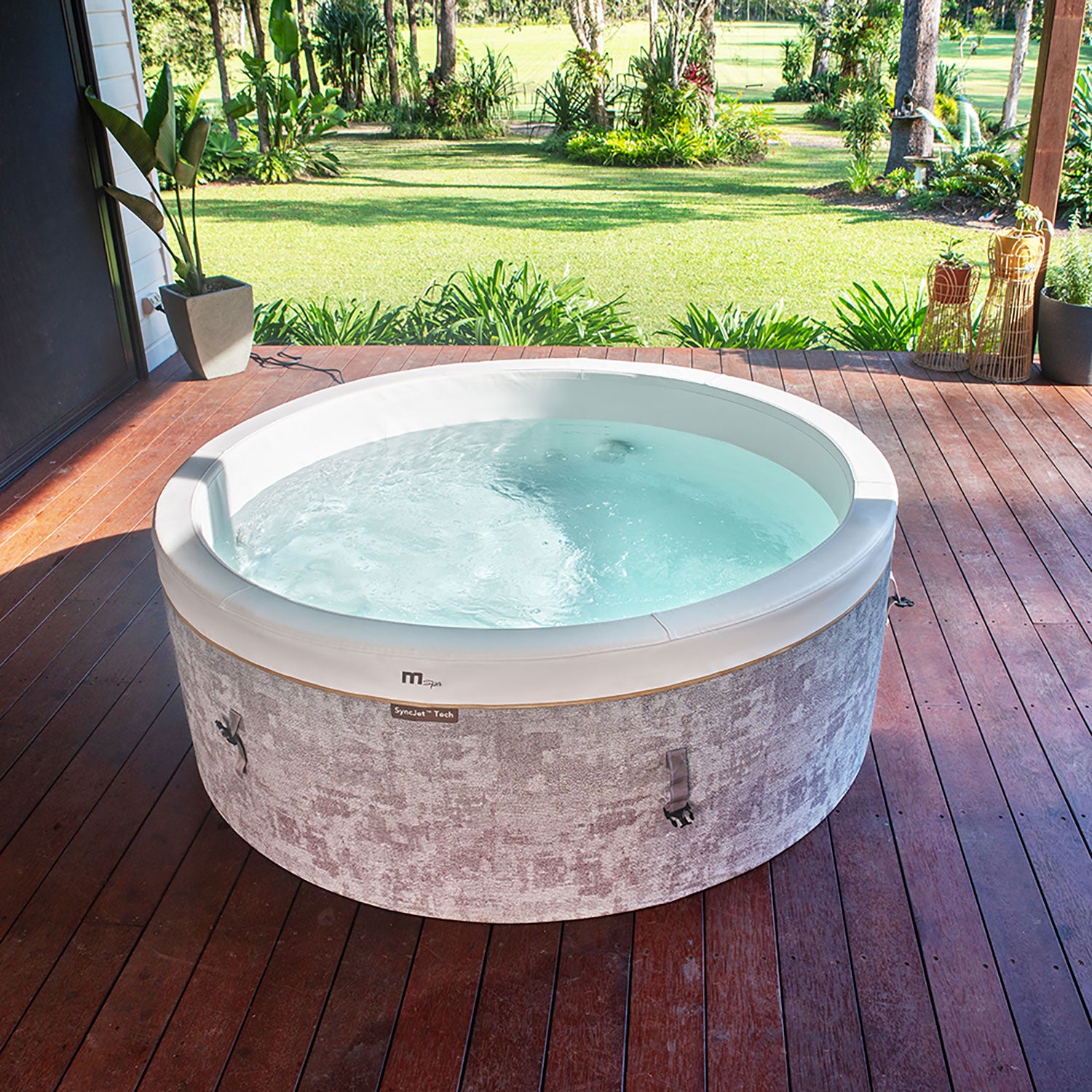 Vasca Idromassaggio Spa Cocoon Smontabile Trasportabile Gonfiabile Ø180x65 cm in PVC Marrone