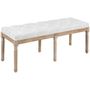 Pouf imbottito per letto ¨C zephmum ¨C rivestimento tessuto beige piedi in legno massello