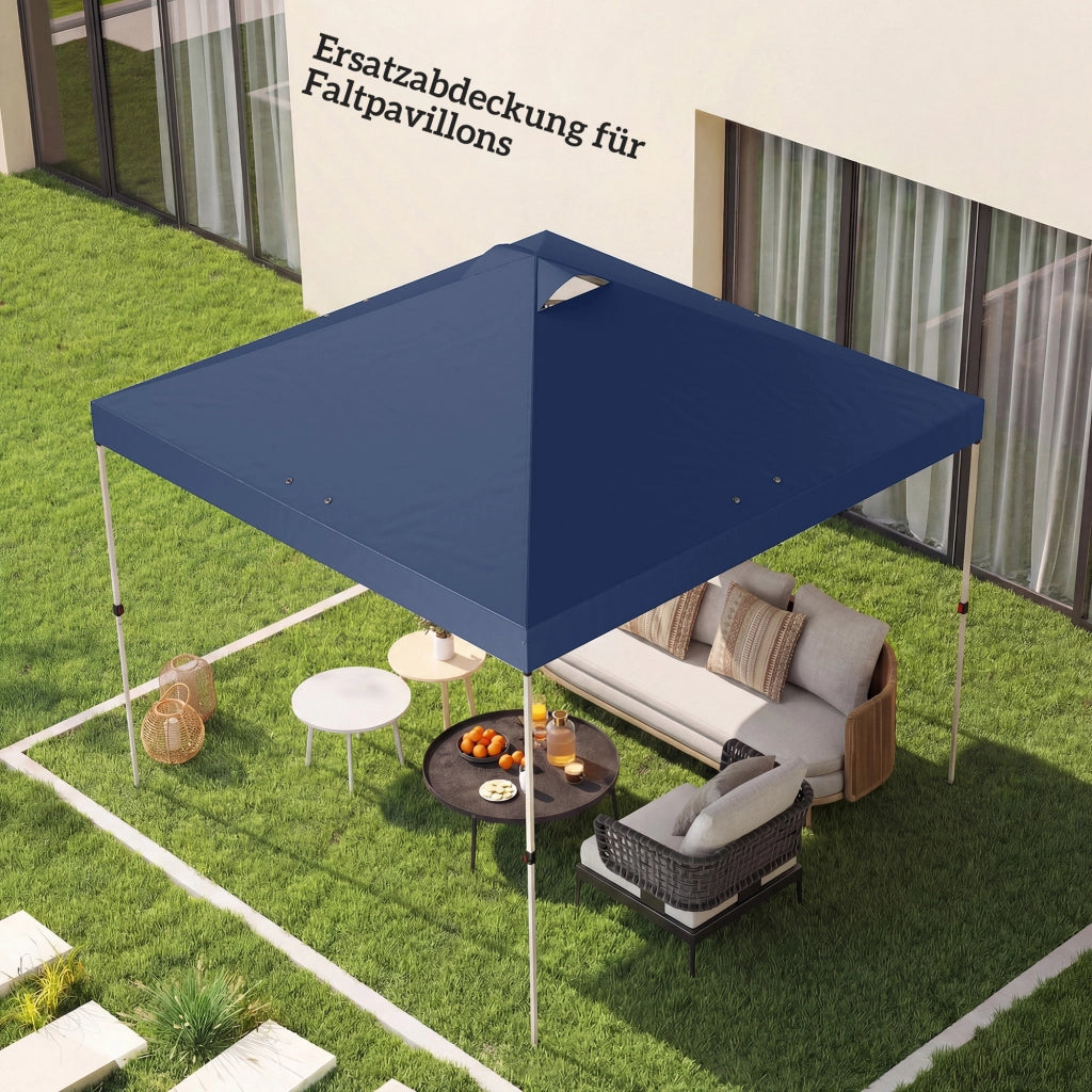 Copertura per gazebo 3x3 m UV50+ impermeabile blu ¨C zephmum ¨C 8 fori di drenaggio