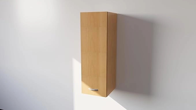 CALANDRELLI - Pensile Cucina  in Legno Nobilitato Faggio, Mobile Alto con 1 Anta, Pensile Componibile Moderno Made in Italy (H90XL30XP33cm)