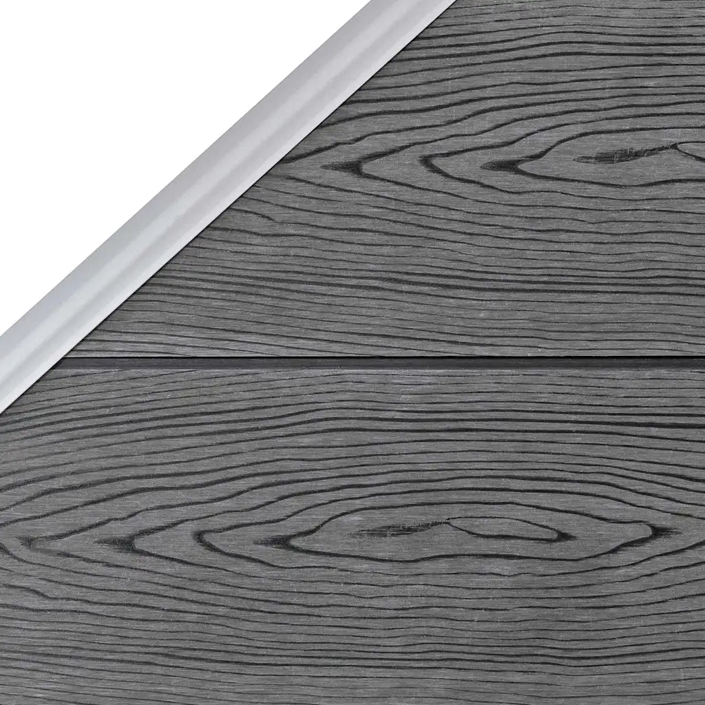 Pannelli Recinzione WPC 3 Quadrati 1 Inclinato 619x186 cm Grigi cod mxl 7339
