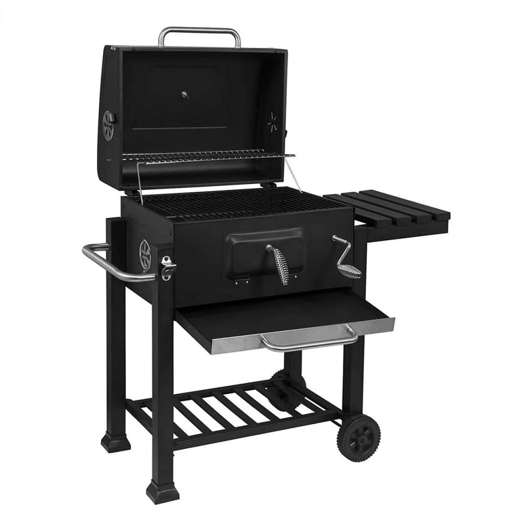 Barbecue a carbonella con coperchio per feste nero 19_0000938