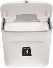 Raccoglitore di Rifiuti Sospeso con Coperchio per Sotto il Lavandino - Per Bagno, Cucina e Ufficio - Montaggio a Parete e Contenitore di Rifiuti con Accesso Facile