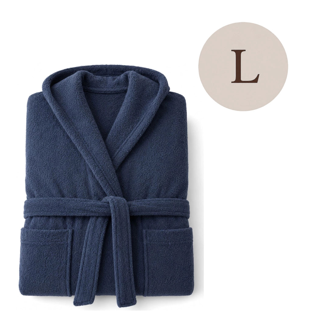 Satotite, Accappatoio 100% Cotone con Cappuccio, blu