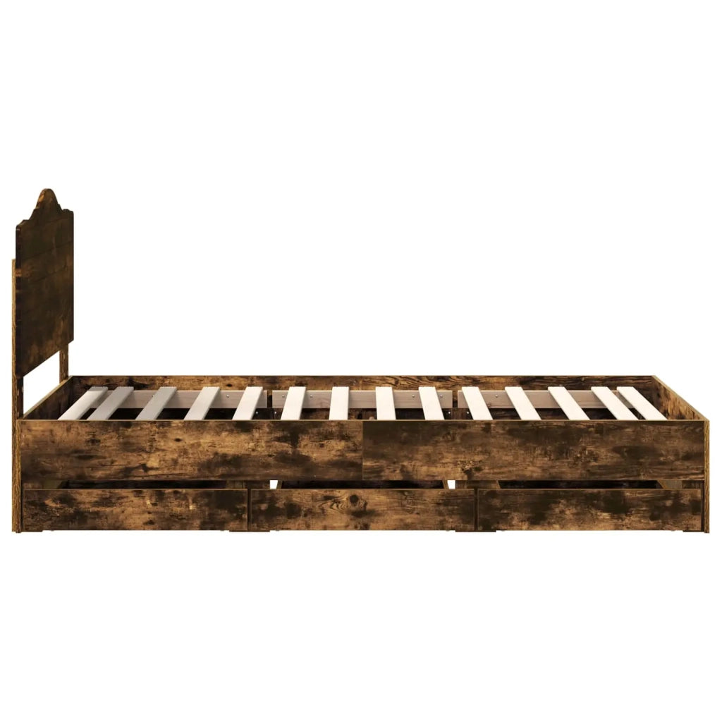 Struttura del letto con cassetto Quercia Affumicata 90 x 200 cm 3413454