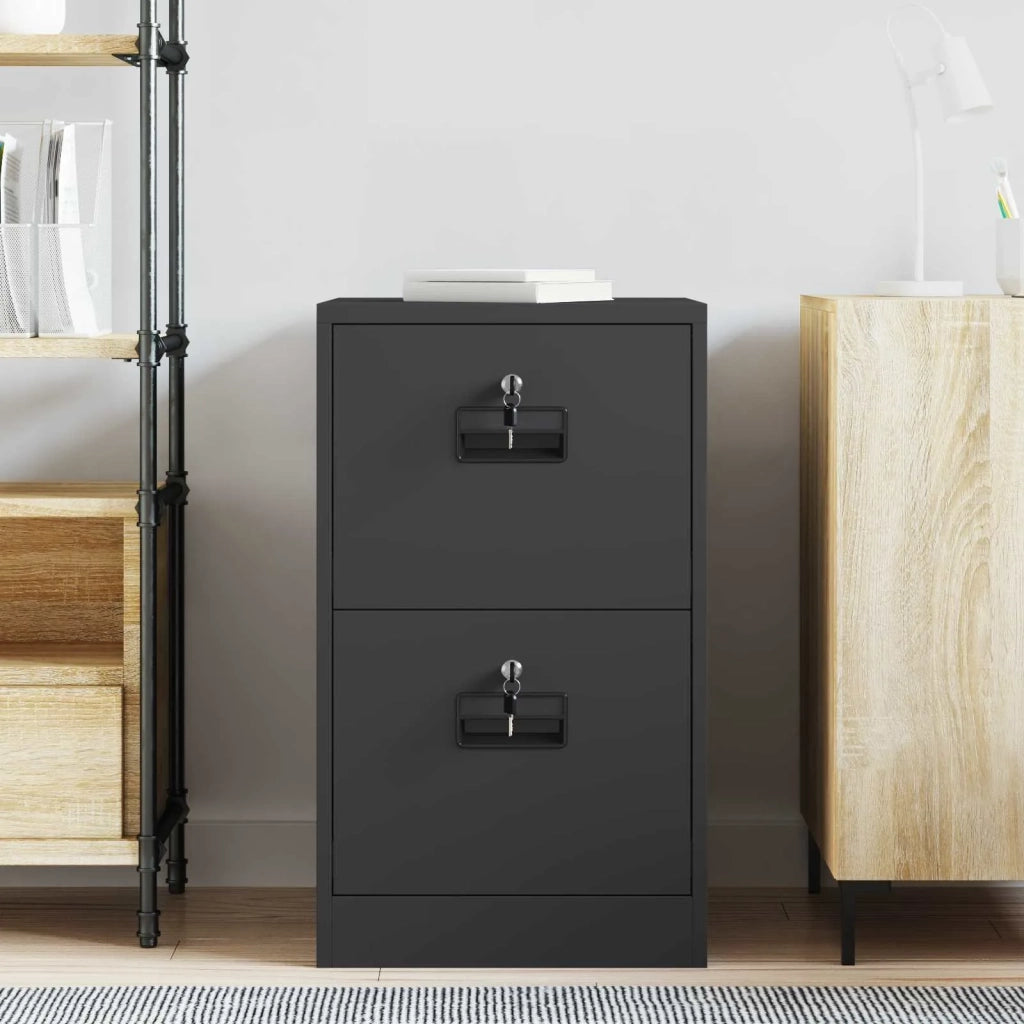 Armadio per File con cassetto Geometrico Nero 44 x 50 x 74,5 cm 891592