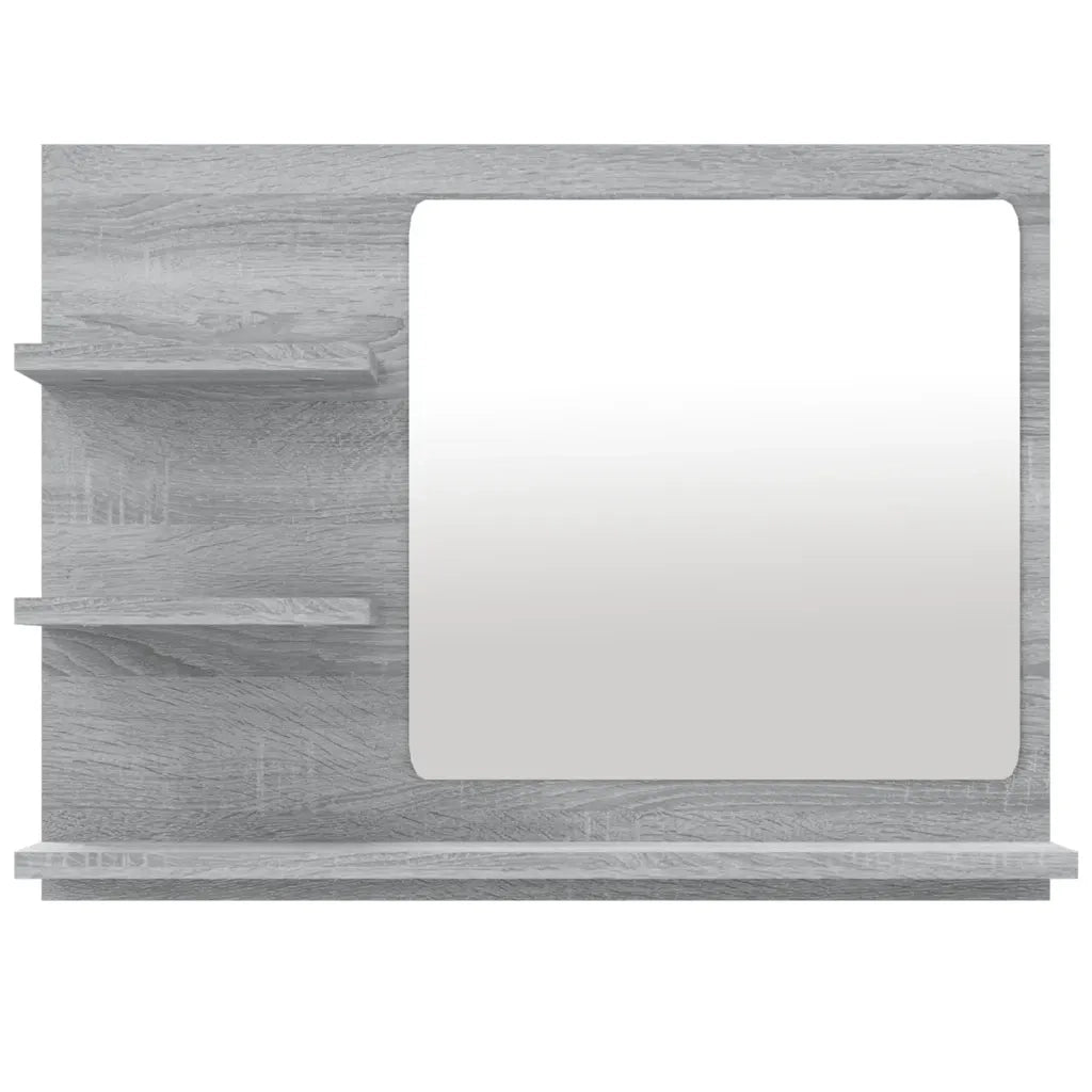 Specchio da bagno-Specchio decorativo Grigio Sonoma 60x10,5x45 cm Legno Multistrato