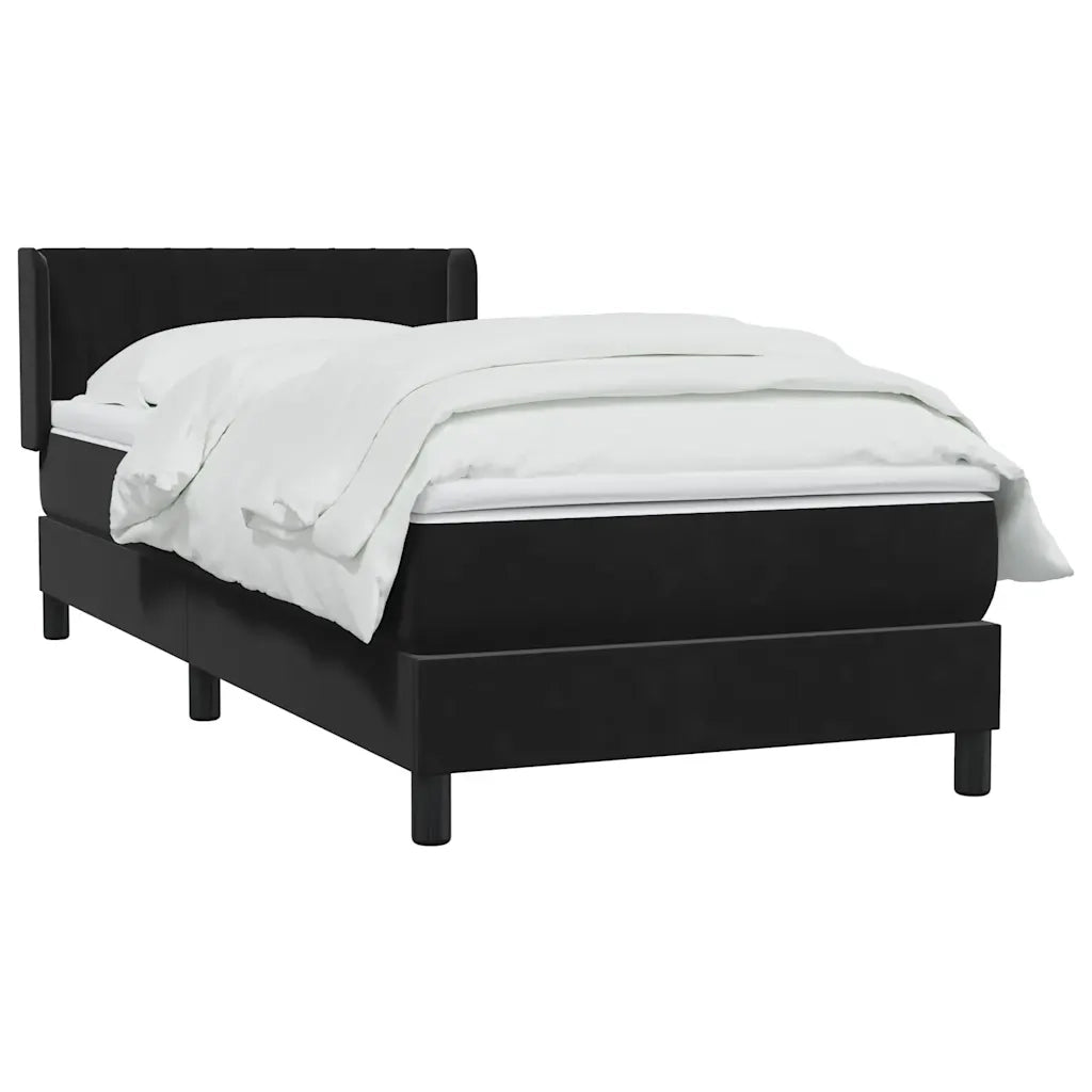 vidaXL Giroletto a Molle con Materasso Nero 80x220 cm Velluto