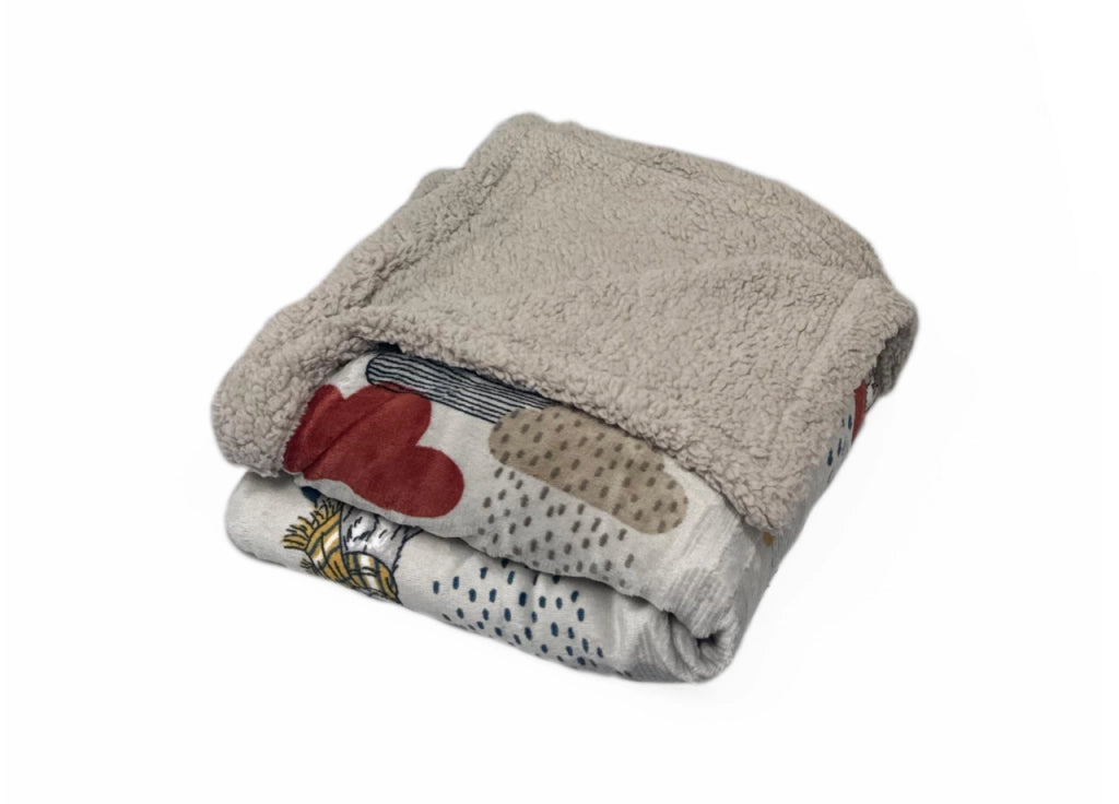Plaid Morbido Stampato Coperta Calda Inverno Sherpa Disegno Cani Smemorati - Matrimoniale - Cani