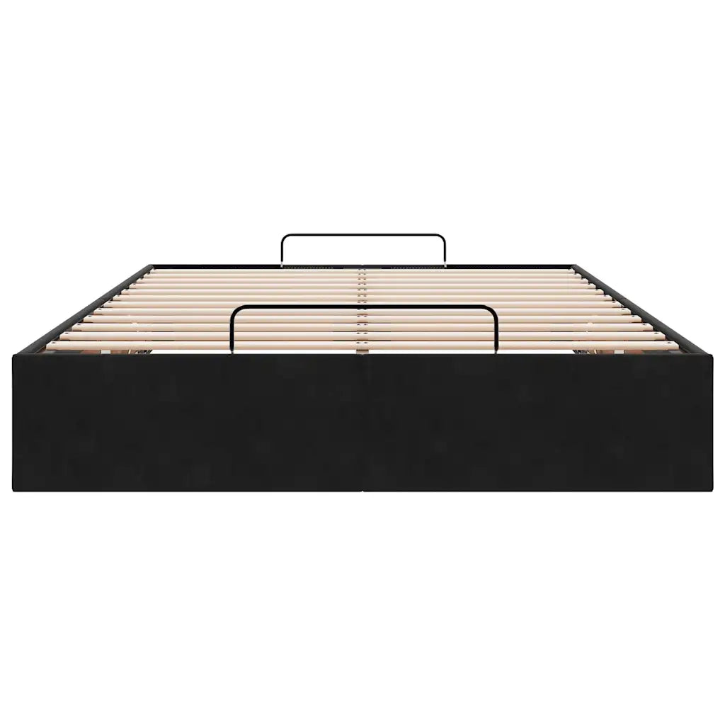Struttura Letto Pouf Senza Materasso Nero 120x190 cm Velluto 3310951