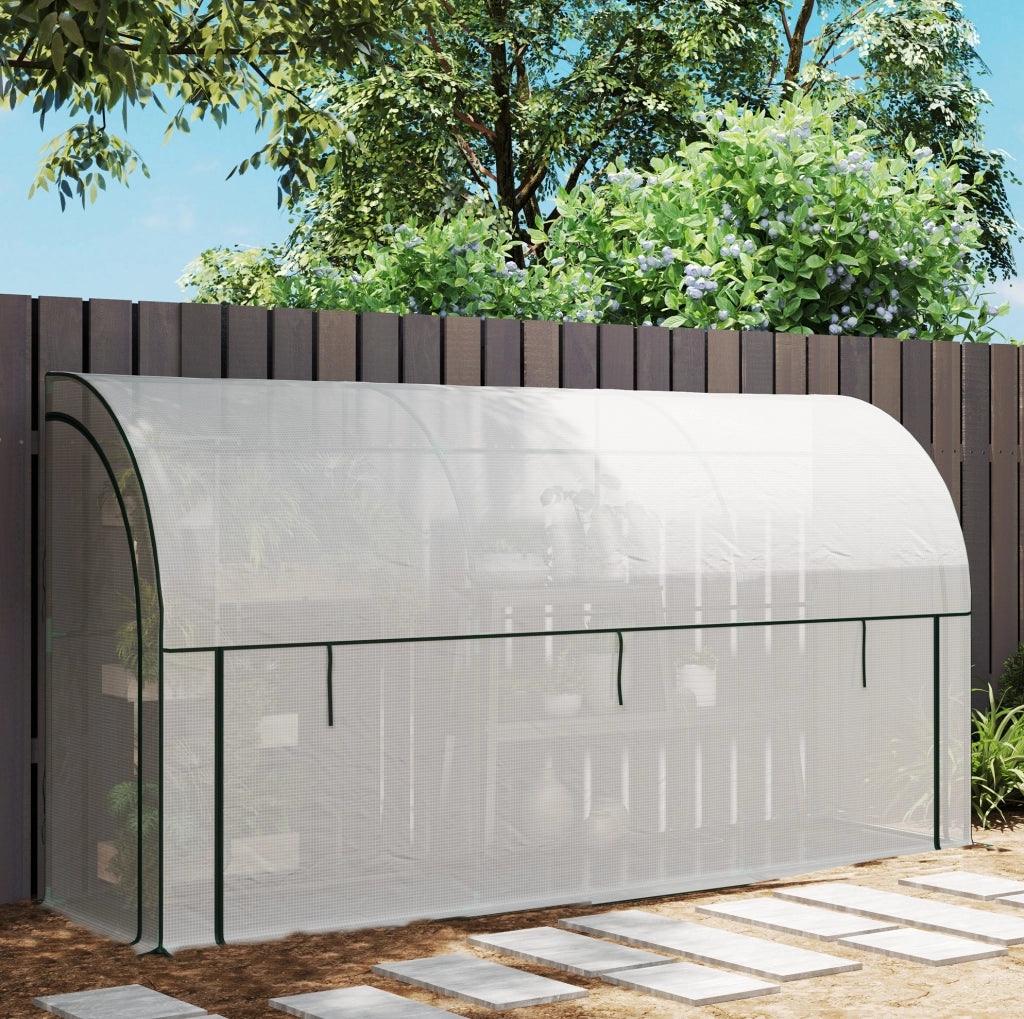 Serra da parete bianca 300x80x157 cm con porta avvolgibile