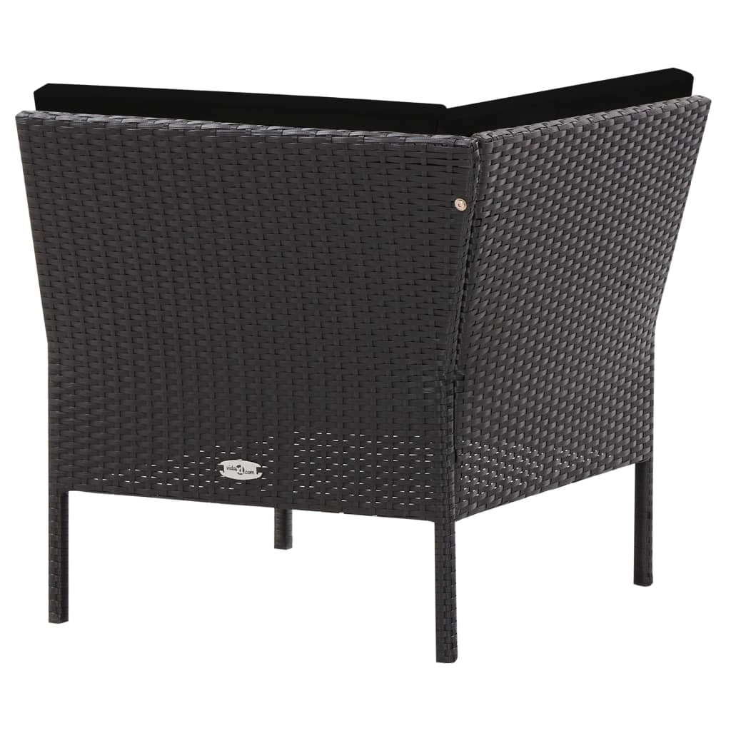 Set mobili da giardino set da esterno 6 pezzi con cuscini in polyrattan nero 02_0016918