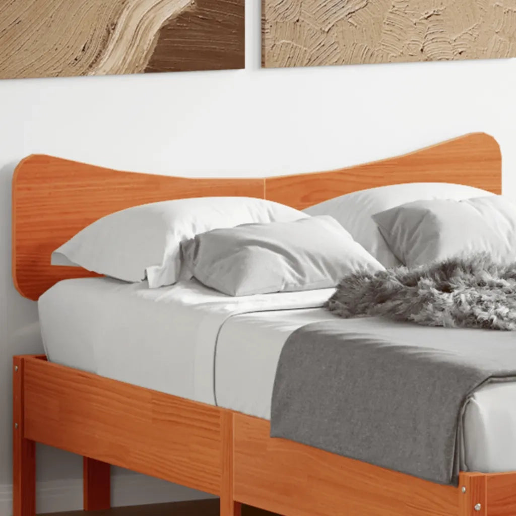Testiera | Testata Marrone Cera 135 cm in Legno Massello di Pino
