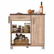 Carrello da cucina con cassetto; mobiletto; 2 ripiani aperti; porta asciugamani e ruote; 90 × 62 × 90 cm