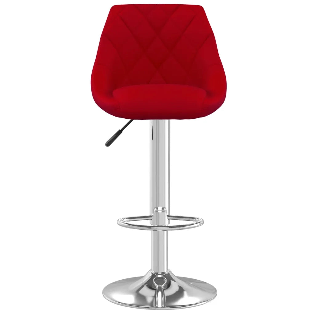 Sgabelli da Bar 2 pz Rosso Vino in Velluto cod mxl 65459