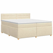 Letto box spring con materasso Crema 200 x 200 cm Tessuto 3451033