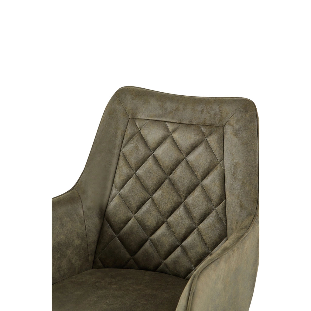 Poltroncina girevole Aeron in ecopelle verde con schienale trapuntato
