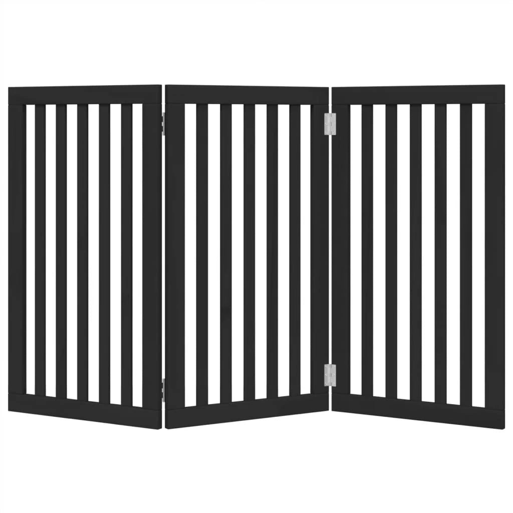 Cancelletto di sicurezza pieghevole a 3 pannelli in legno di pioppo nero per cani/animali domestici 02_0023088