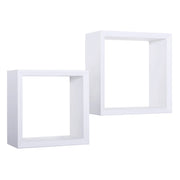 Mensole a cubo da parete Set di 2 pz componibile colore Bianco mod. Ginevra