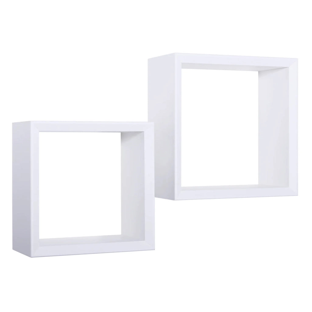 Mensole a cubo da parete Set di 2 pz componibile colore Bianco mod. Ginevra