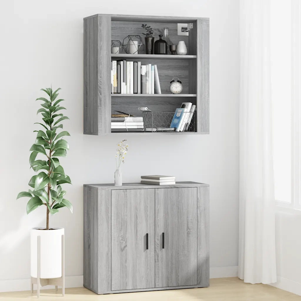 Credenza | Madia | Buffet da pranzo | Armadio da pranzo Grigio Sonoma in Legno Multistrato