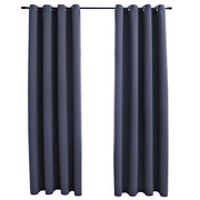 Tende Oscuranti | Tende Blackout con Anelli in Metallo 2 pz Antracite 140x175 cm