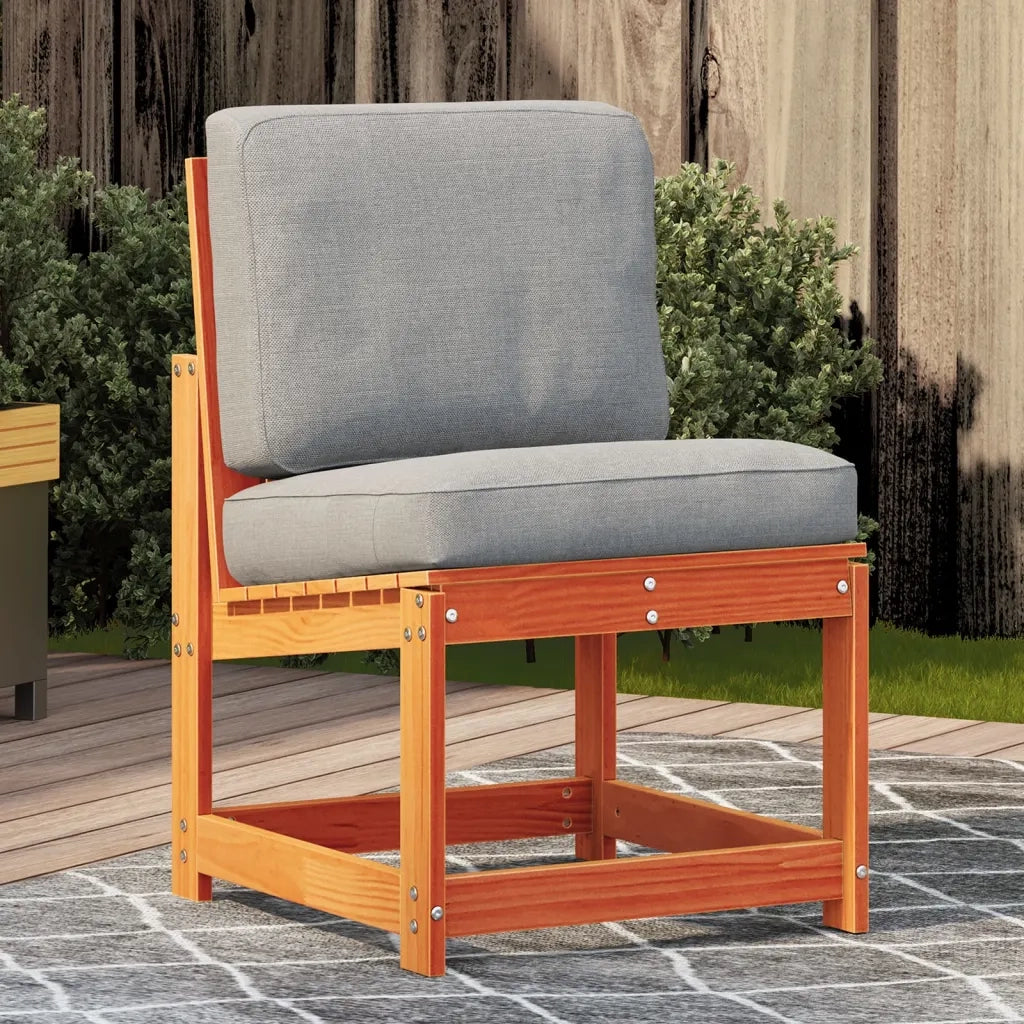 Sedia da patio-Sedia da Giardino Marrone Cera 50,5x55x77cm Legno Massello Pino