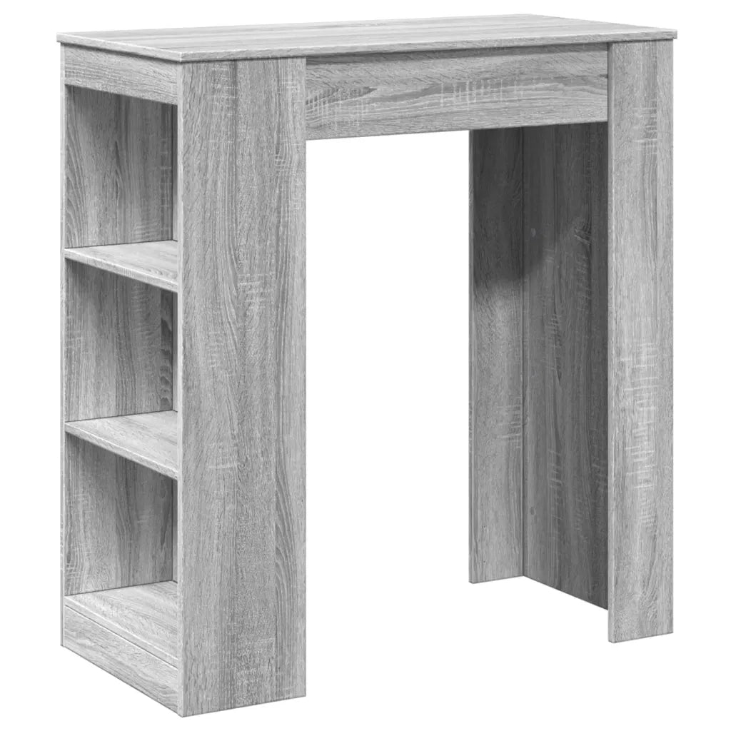 Tavolo Bar con Rastrelliera Grigio 95x47x103,5 cm Multistrato