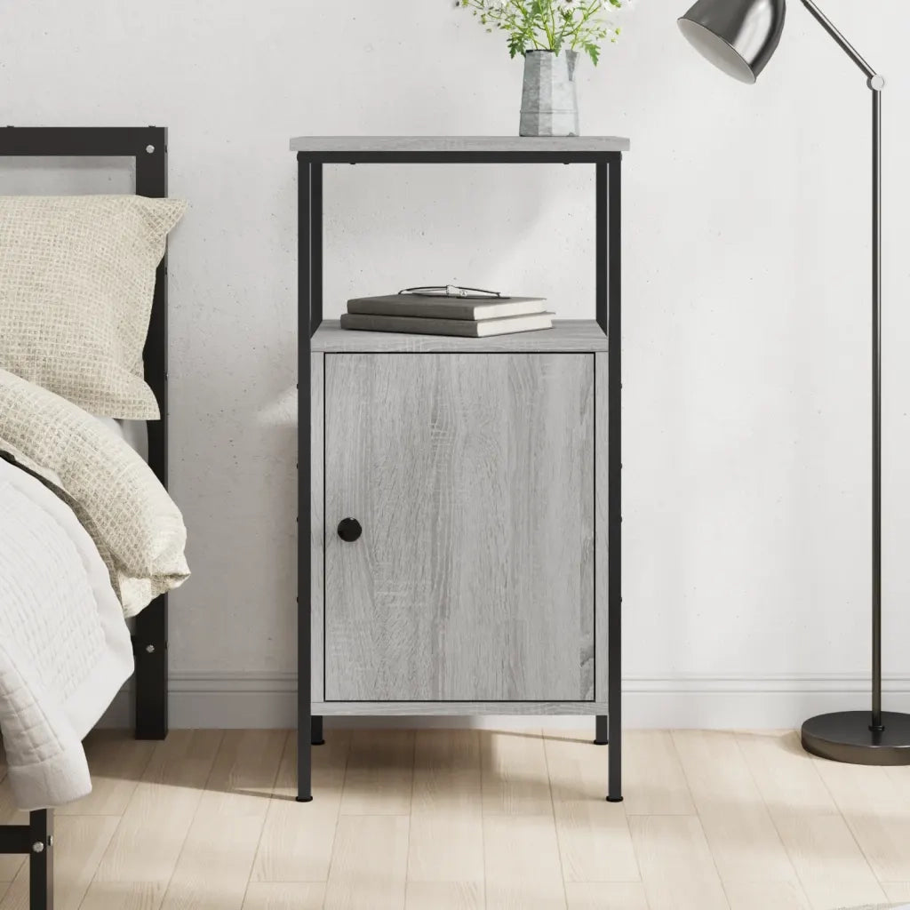 Comodino Grigio Sonoma 41x31x80 cm in Legno Multistrato 825929