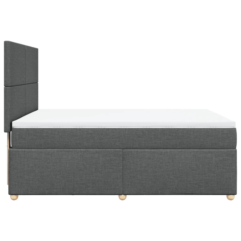 Giroletto a Molle con Materasso Grigio Scuro 140x200cm Tessuto