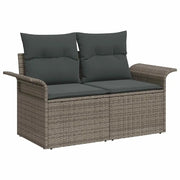 Set Divano da Giardino con cuscino 6 pcs Grigio Poly Rattan 3357002