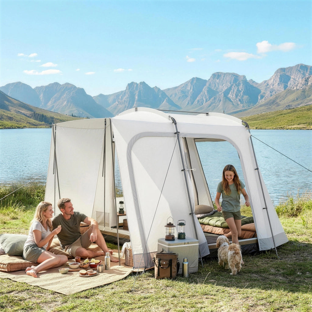 Tenda da campeggio per auto 2-4 persone ¨C Xylo ¨C 320x280x205cm impermeabile con 4 porte finestre