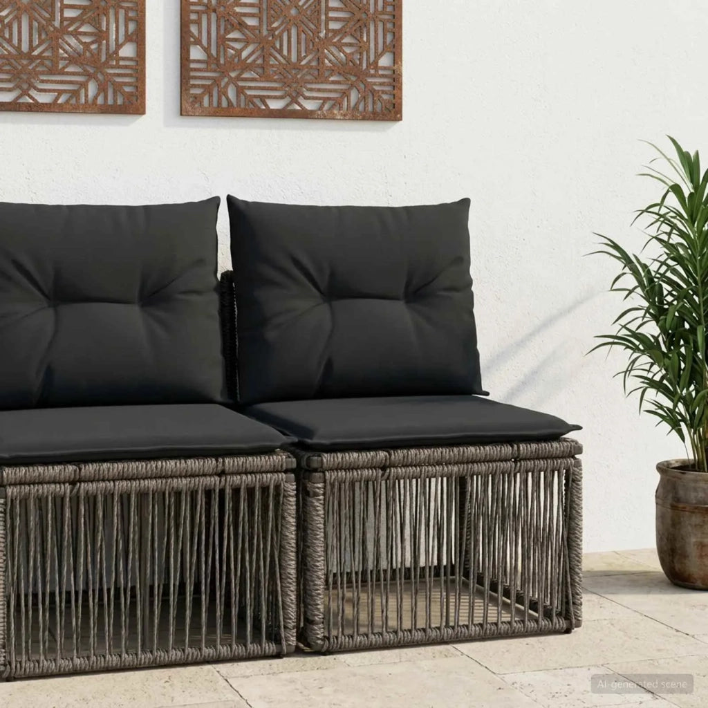 Unità divano senza braccioli Grigio polyrattan 42026714