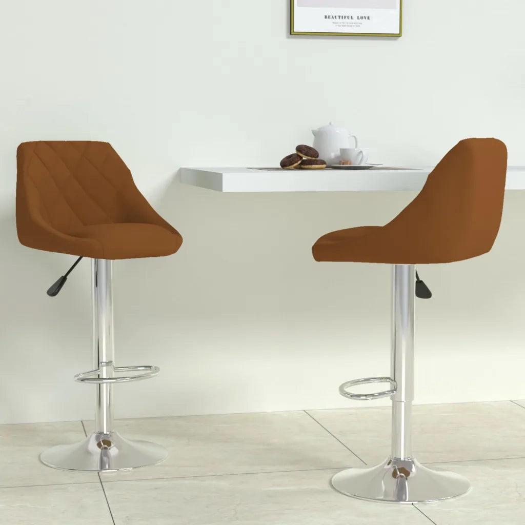 Sgabelli da Bar 2 pz Marroni in Velluto cod mxl 69314