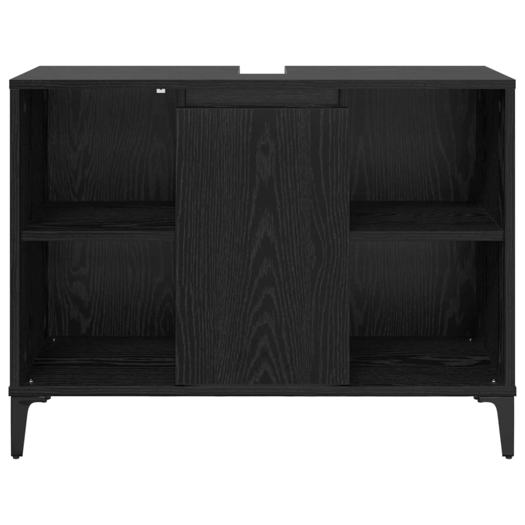 Armadio sottolavello con porta Rovere Nero 80 x 33 x 60 cm