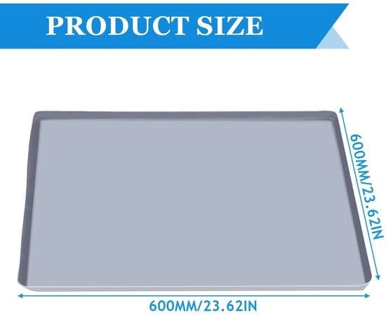 Matrice di protezione per pavimento con bordo rialzato - 60 x 60 cm - Silicone - Matrice di protezione per pavimento - Lekbak - Adatto per frigorifero/lavatrice - Matrice di protezione per pavimento