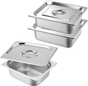 3 contenitori in acciaio inossidabile con coperchi - contenitori alimentari riutilizzabili portatili - contenitore snack ermetico per viaggi, scuola, ufficio, casa, 17,5 cm x 16,5 cm x 6,5 cm
