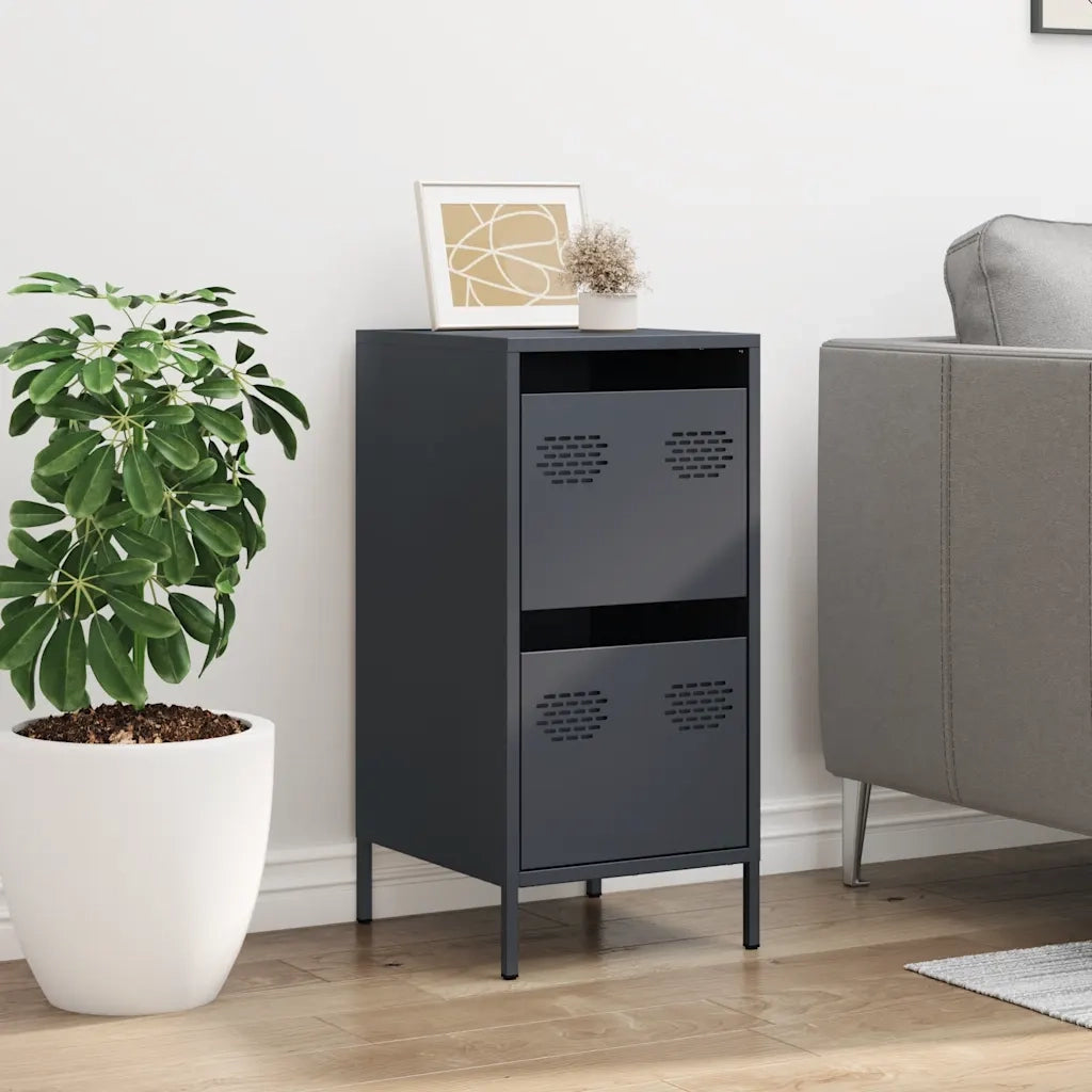 Credenza-Buffet-Armadio da cucina Antracite 35x39x73,5 cm in Acciaio Laminato a Freddo 449466