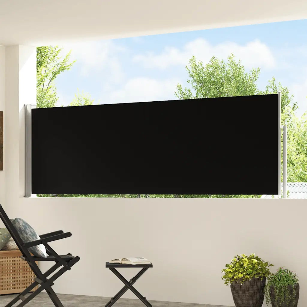 Tenda Laterale Retrattile per Patio 100x500 cm Nera cod mxl 17792