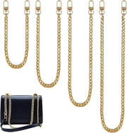Set di catene di trasporto per borsa a tracolla - Metalliche - Fermo con chiusura a giro - Borsa a tracolla - Portafoglio - Set da 4 - Lunghezze diverse - 40 cm, 60 cm, 100 cm, 120 cm