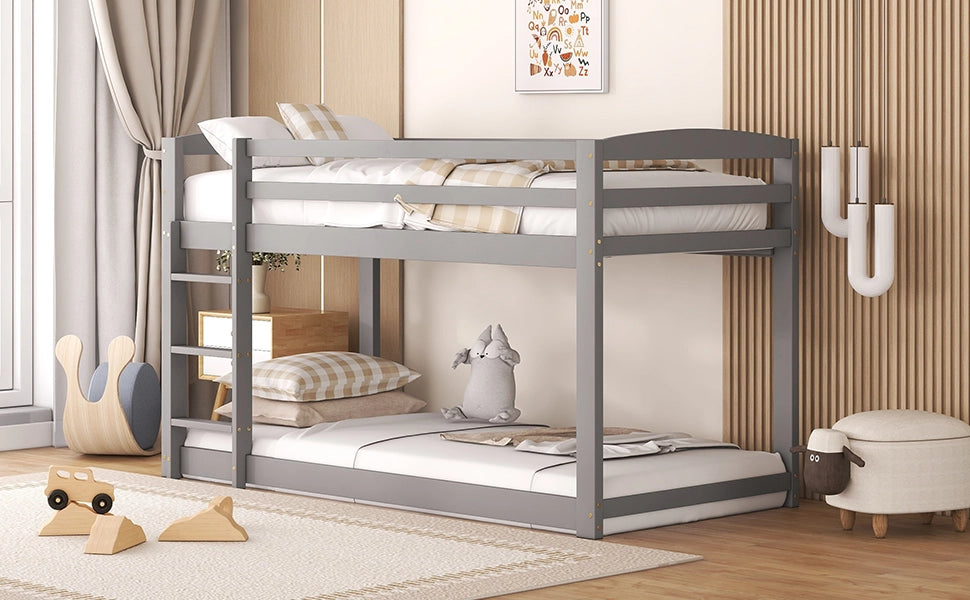 Letto a castello funzionale in pino 90x200 cm