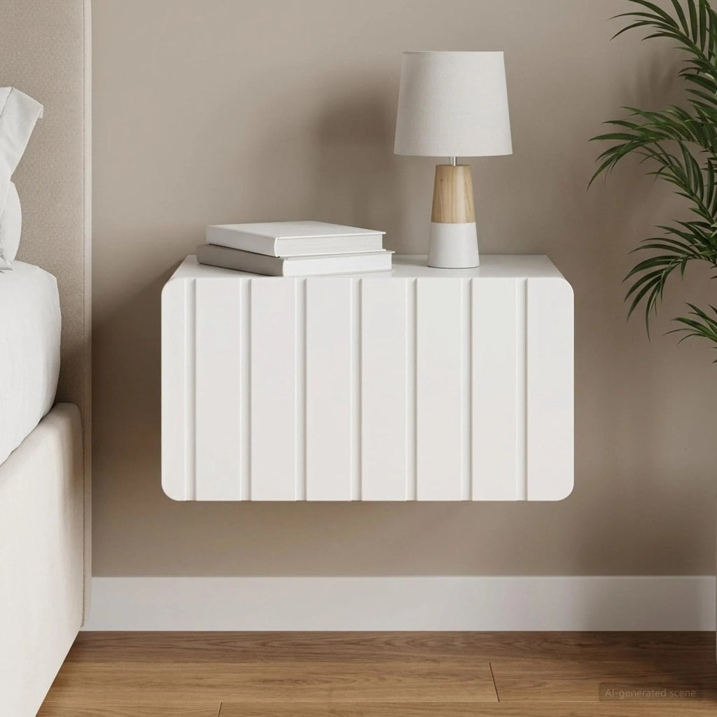Mobiletto da notte a muro Bianco Lucido 49 x 34,5 x 24 cm 898283