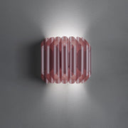 Applique Moderna 1 Luce Louise In Polilux Rosa Metallico Con Cavo Made In Italy