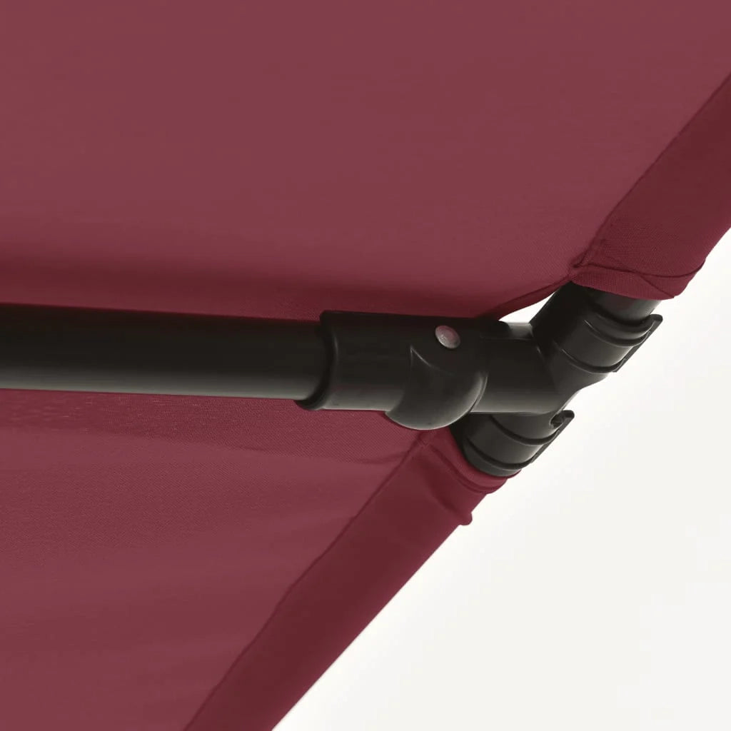 Ombrellone da esterno con palo in alluminio 2 x 1,5 m rosso bordeaux x 02_0008232