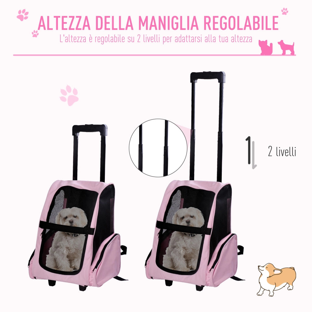 Trasportino Zaino per Cani e Gatti ¨C Zephmum ¨C Rosa 42x25x55cm
