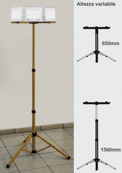 Treppiedi in metallo per Proiettori, altezza variabile 650-1560mm, 4Kg max