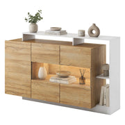 Madia Hafa, Credenza 8 Ripiani, 155x44x94h cm Marrone Rovere