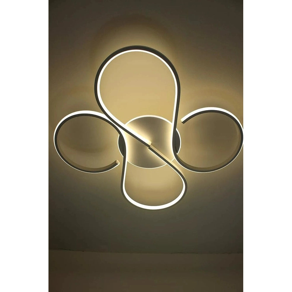 Trade Shop - Plafoniera Led 48 W Ondulato Bianco Lampadario Onde Moderno Luce Naturale 70913 -