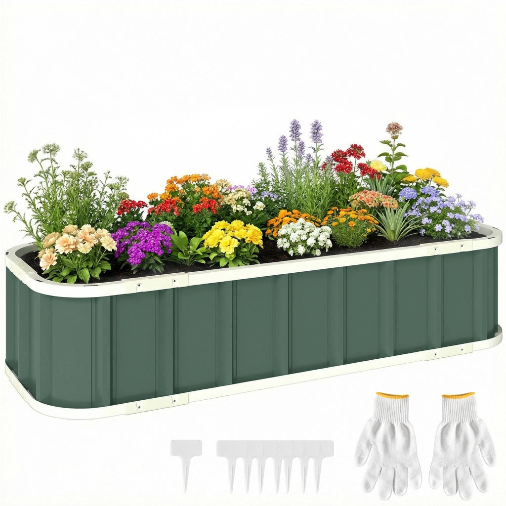 Hochbeet in Acciaio ¨C zephmum ¨C Verde Chiaro 136x52x31 cm