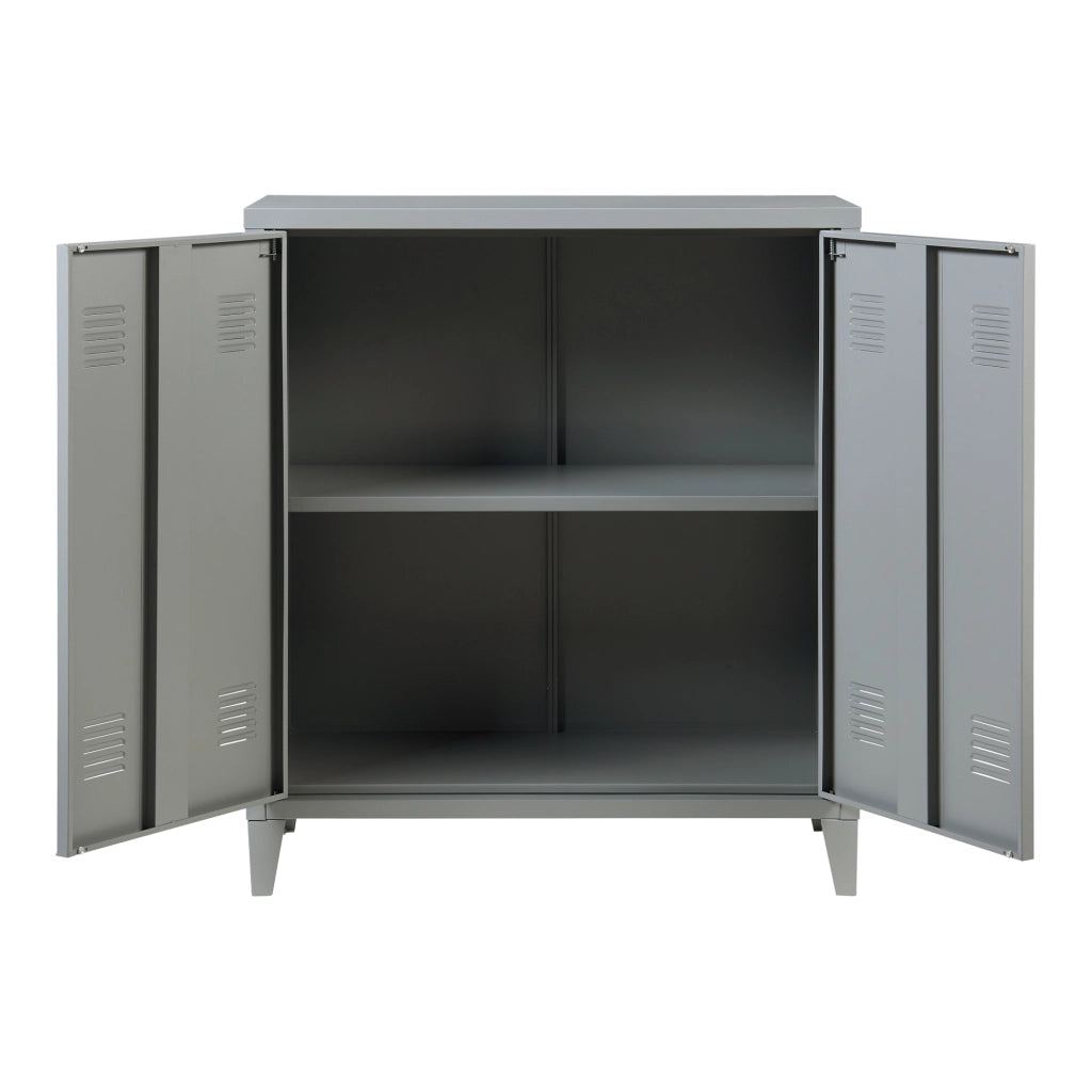 Armadietto da Ufficio Oripää in Acciaio 90 x 80 x 33 cm Grigio scuro [en.casa]